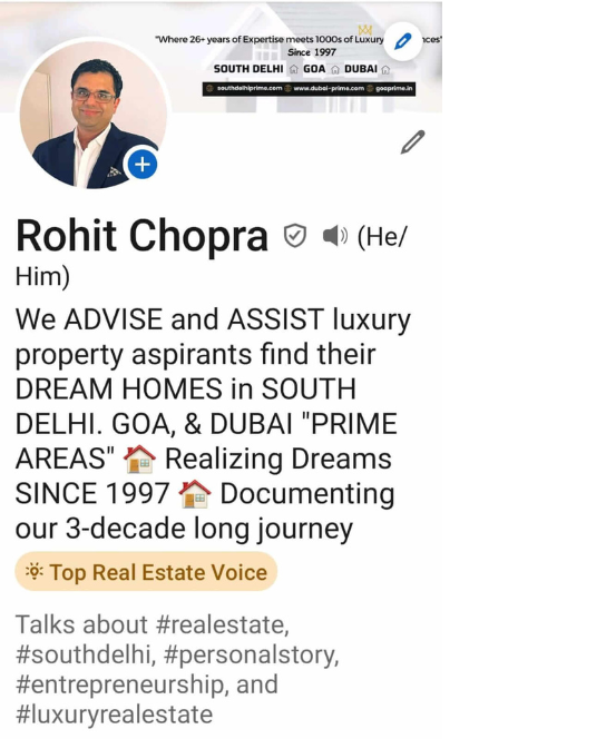 Follow South Delhi Prime on LinkedIn for Real Estate Insights & Leadership Stories